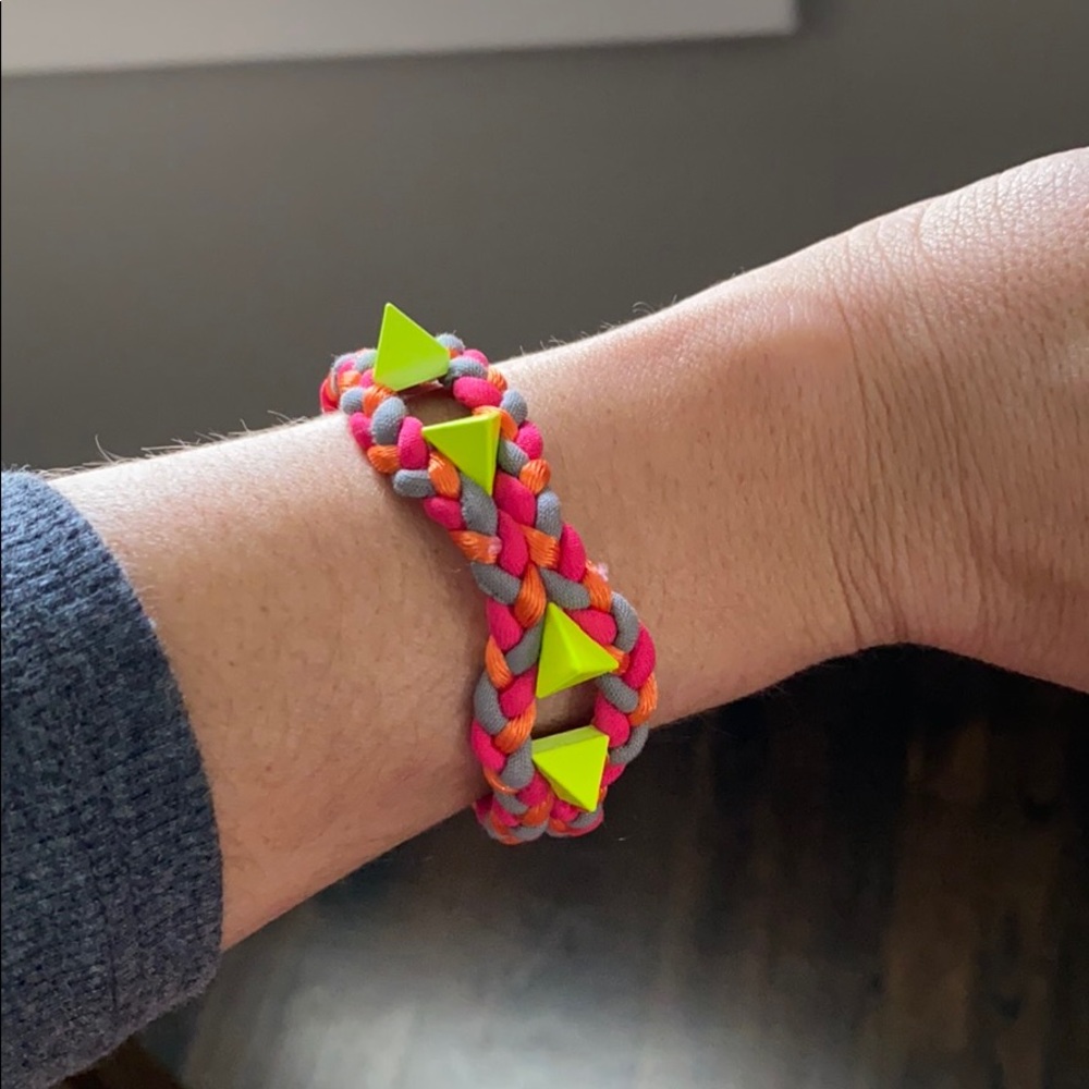 Neon Studded Rope Bracelet